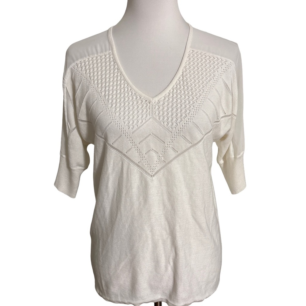 Worthington White V-Neck Blouse